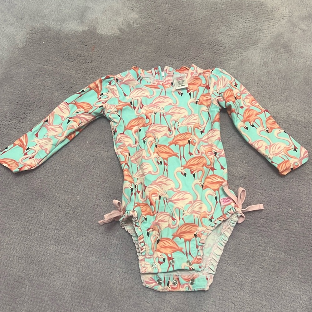 Ruffle Butts snap bottom rashguard one piece swimsuit 18-24 months